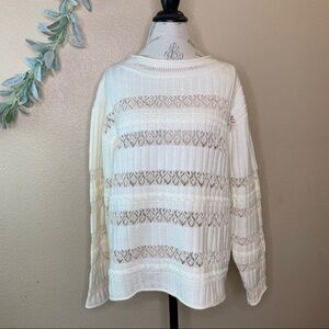 Zara ~ Cream Lace Striped Sweater